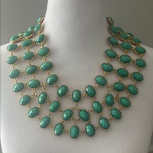 Amrita Singh Reversible Green/Coral and Gold Statement Necklace